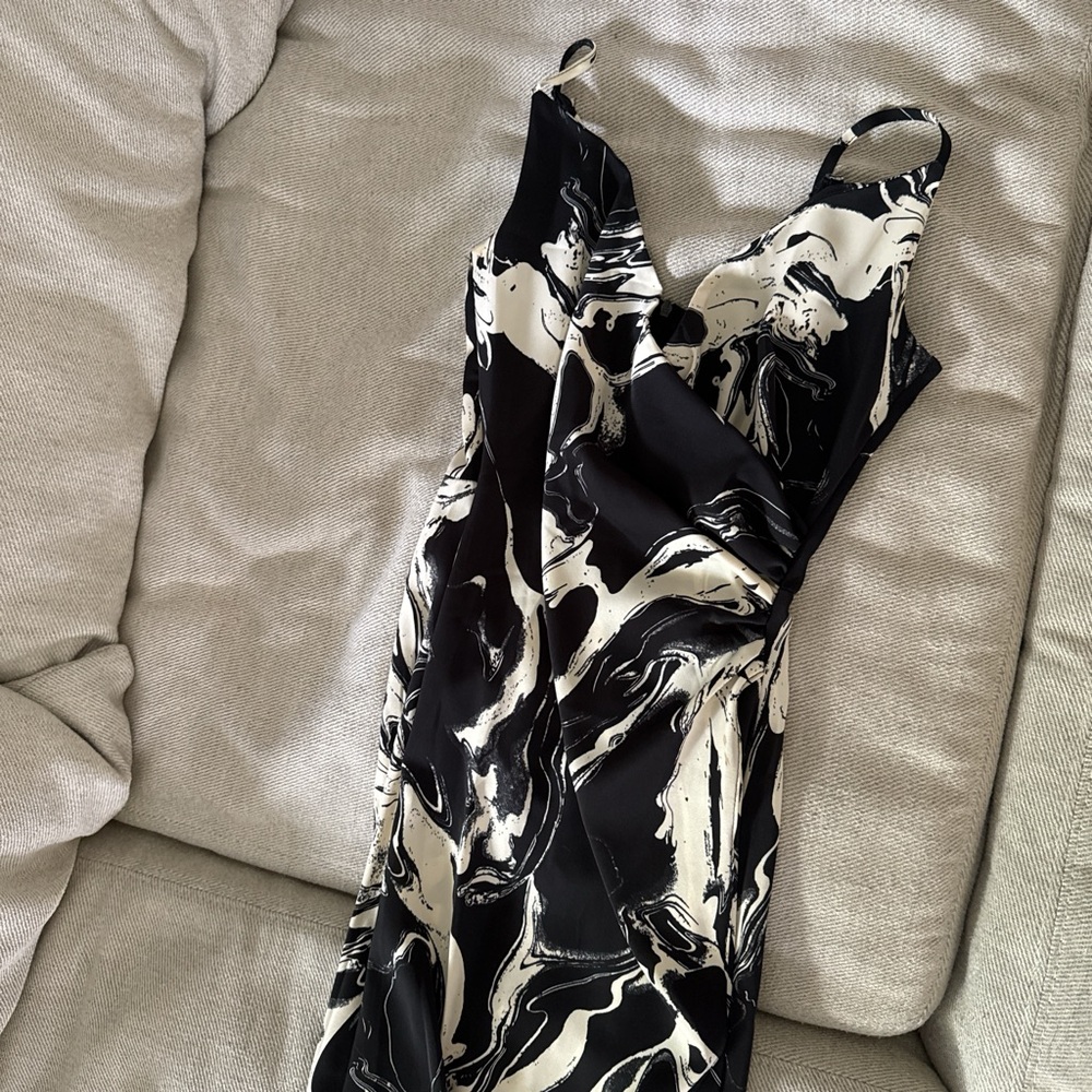 Nasty Gal Black and Cream Maxi Dress